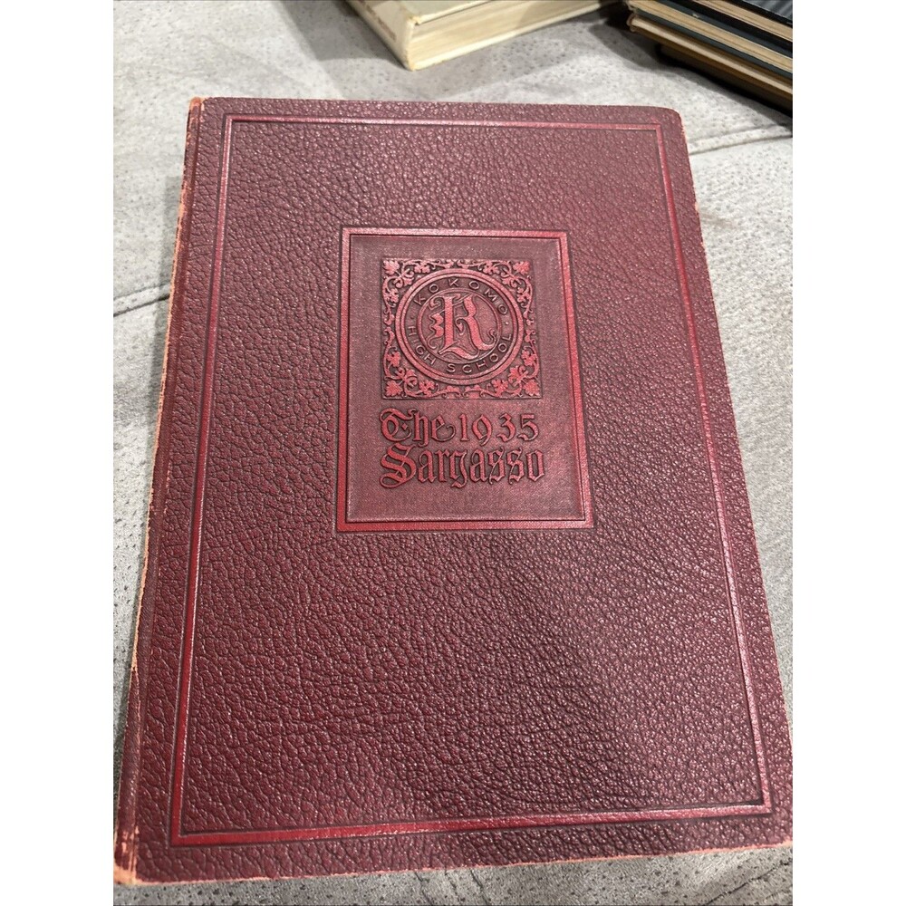 1935 Kokomo, Indiana High School Yearbook - Sargasso HB Autographed S W Huffman